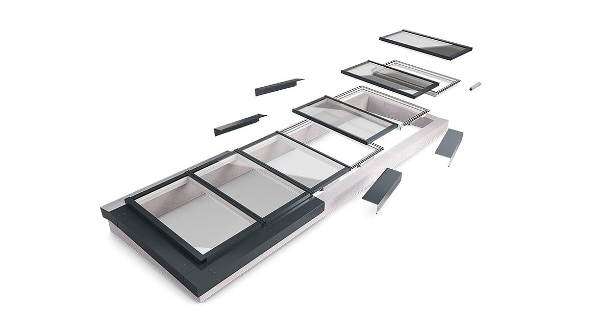 Świetlik modułowy LAMILUX Modular Glass Skylight MS78