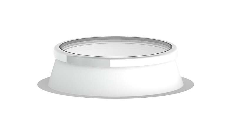 Okno do dachów płaskich okrągłe z ramą z tworzywa sztucznego